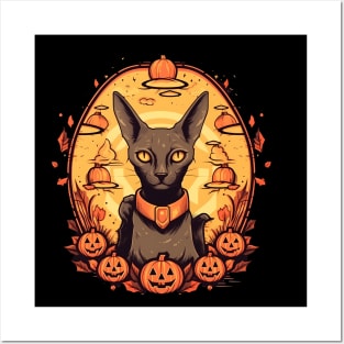 Oriental Shorthair Cat Halloween, Cat Lover Posters and Art